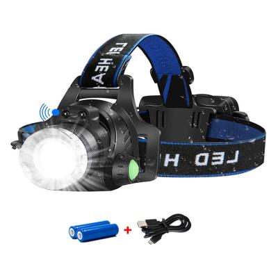 China USB LED Head Light Motion Sensor Head Lamp Emergency Camping Outdoor Waterproof Rechargeable Tactical Headlight Led Headlight for sale