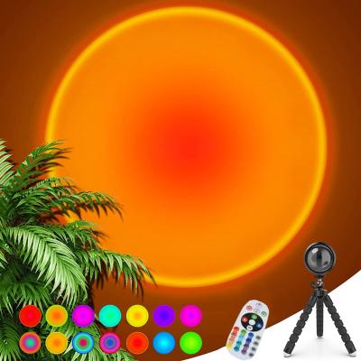 China Modern Tripod Table INS Sunset Projection Photographic Rainbow LED Lamp RGB LED Floor UFO Sunset Projector Light Lamp for sale