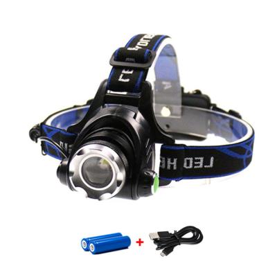 China Camping 5000 Lumens 4 Mode Headlight Head Lamp with 18650 Rechargeable Battery, Aluminum Waterproof Led Zoom Headlamp for sale