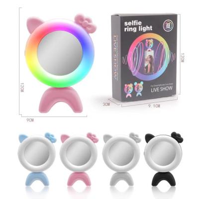 China PORTABLE RGB Ring Light Mini LED Mirror Camera Phone Photography Selfie Light for sale