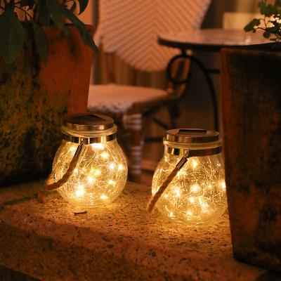 China Glass Waterproof Solar Lantern Long Working Time Vacation Decorate Garden Light LED Night Light for sale