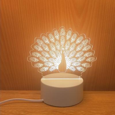 China Best Creative Decoration Gift 3D Holiday Lamp Bedroom Bedside Customized USB LED Night Light Acrylic Desk Gift for sale