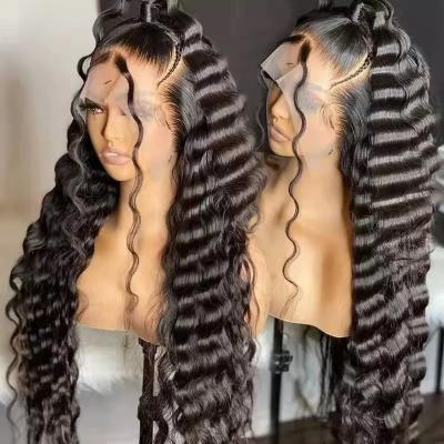 China Body Wave 180% Density Hd Transparent Lace Front Wigs For Black Women,Sellers Deep Curly Brazilian Virgin Hair Wigs for sale