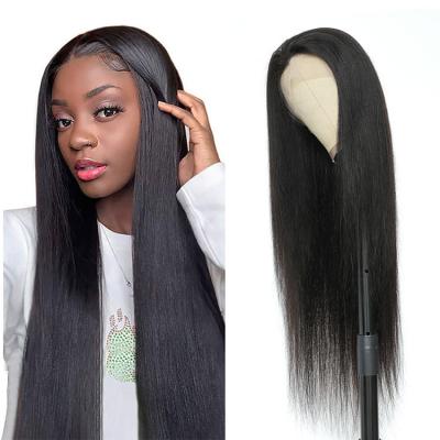 China 13*4 Lace Front Straight Virgin Brazilian Human Hair Straight Transparent Wig For Black Woman for sale