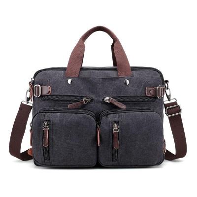 China Fashion Men Fashion Vintage Canvas Multi-pocket Bag Casual Shoulder Bag Messenger Bag for sale