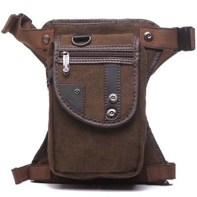 China Men's Canvas Waterproof Tactical Motorcycle Leg Drop Bag Hip Drop Fanny Pack Universal Size for sale