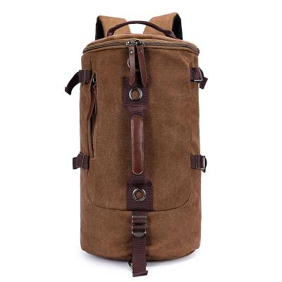 China Vintage Waterproof Canvas Rucksack Backpack Gym Travel Shoulder Bag Outdoor Military Camping Schoolbags for sale