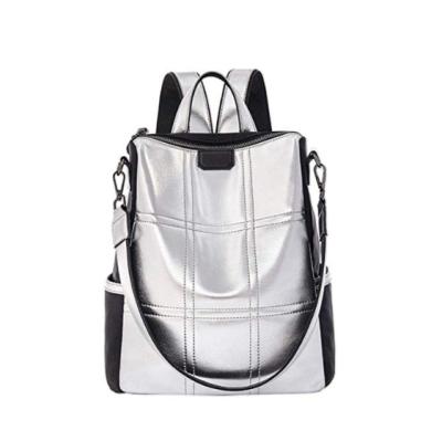 China Waterproof Women Backpack Handbag Shoulder Daypack Silver Reflective Designer Rucksack for sale