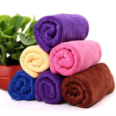 China Sustainable Barber Shop Beauty Salon Towels Polyester Thickened Soft Dry Hair Towel Microfiber Towel for sale