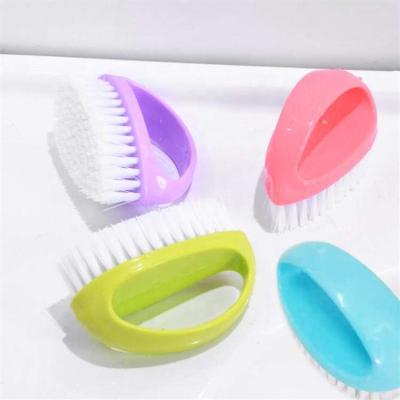 China Sustainable Multifunctional Household Laundry Brush Clothes Shoe Cleaning Brush Colorful Egg Shaped Cleaning Brush for sale