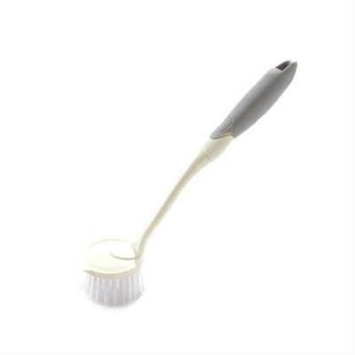 China Long Viable Kitchen Tools Pot Oil Dishwashing Brush Silicone Handle Scrubber Brush Kitchen Cleaning Brush for sale