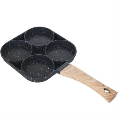 China Viable Four-hole Kitchen Egg Burger Frying Pan Non-Stick Burger Egg Breakfast Omelet Pan for sale