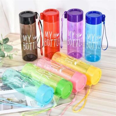 China Cup Juice Gift Cup Sling Portable Clear Rope Viable Outdoor Drinking Colorful Water Bottle for sale