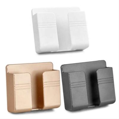 China Creative PORTABLE Wall Mount Holder Fixed Lazy Phone Holder Wall Mounted Mobile Phone Storage Box for sale