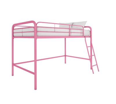 China Metal Adjustable Bunk Bed Dorm Pink (Others) School Kids Bedside Mid Sleeper Girls Trace Bed Frame for sale