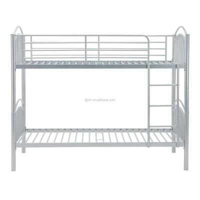 China Knock Down Twin Over Frame Twin Convertible Metal Bunk Bed With Movable Ladder, Metal Slats Silver for sale