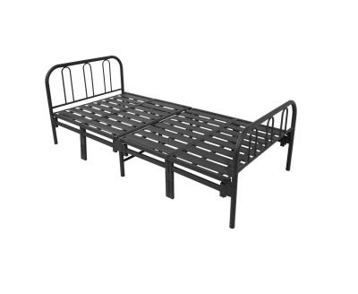 China HEAVY DUTY METAL GUEST STUDENT HOTEL BED FRAME foldable, SMALL DOUBLE 4ft METAL FOLDING BED for sale