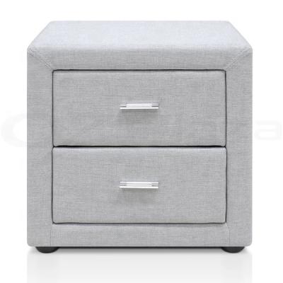 China Wholesale design bedside table bedroom nightstand comfortable unique gray corner table fabric for sale