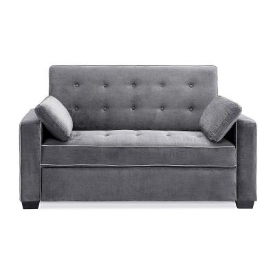 China PANEL Sofa Bed Tufted Convertible Fabric Adjustable Modern Sofa Bed Gray Loveseat Folding Sofa Bed for sale