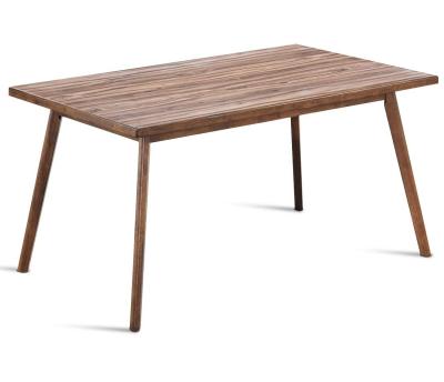 China Mid Century Adjustable Design Rectangular Solid Wood Dining Table (Other) Kitchen Table With Wooden Legs for sale