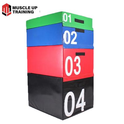 China Popular Leather PVC + Foam 2021 Foam Plyometric Boxes Set Opp Bag Wooden Plyo Box 20 Sets Leather PVC + Foam Muscle Up Training / OEM 40 Days for sale