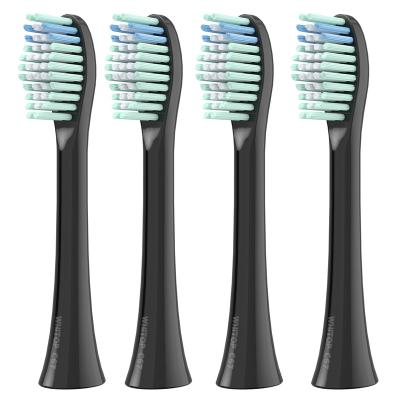 China Household Replacement Brush Heads for CD-01, CD-07, CD-09, Daily Cleaning Type Bristle, Oval Interface, 4 Packs, Black C67 for sale