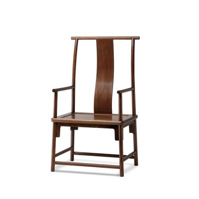 China (Other)Adjustable Chinese Antique Home Dining Walnut Wood Furniture Black Classic Wood Chair Armchair for sale