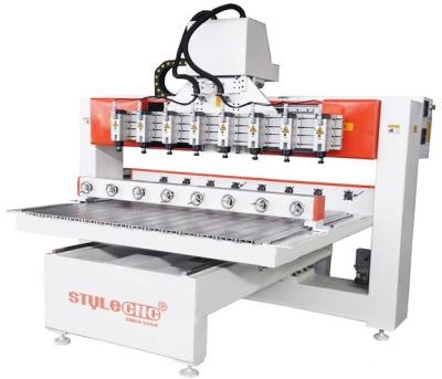 China Hotels 3D CNC Router For Woodworking With 4 Axis Rotary And 8 Heads for sale