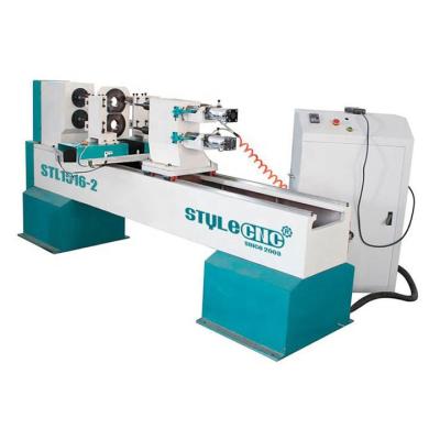 China Hotels Automatic Double Spindle CNC Wood Lathe For Baseball Bats for sale