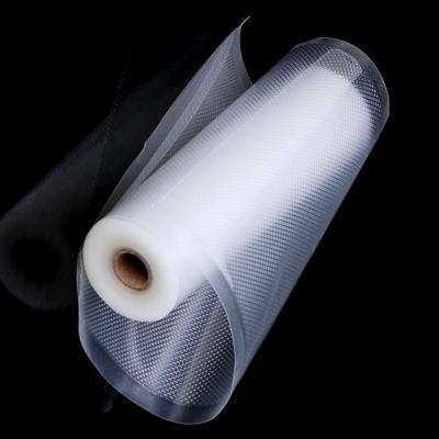 China Logo Nylon Embossed Vacuum Roll Customized Disposable Bags Food Grade Plastic Precut Storage Sealing Bags for sale