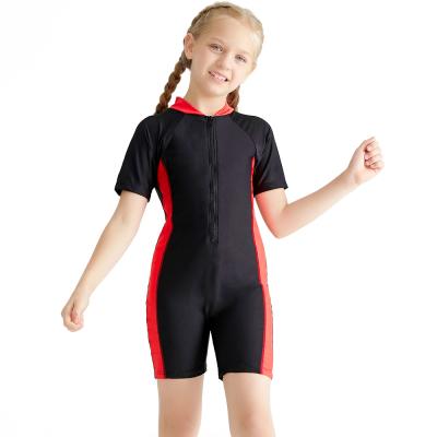 China Viable Kids Zipper Shorts Sleeves Wholesale Wetsuit One Piece Swimwear Wetsuit Small Stylish Wetsuit Diving Suit For Boys Girls for sale