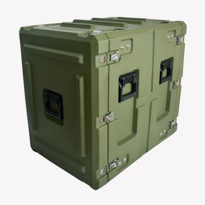 China LLDPE Customized Color 14U Shockproof Equipment Rack Mount Waterproof Flight Case for sale