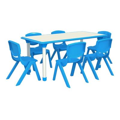 China Contemporary Adjustable Stable Plastic Preschool Table Chairset Kindergarten Study Colorful Children's Desk and Chair for sale