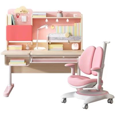 China Contemporary Functional Children's Desk And Chair With Small Shelf Children Study Table With Shelf Learning Tables for sale