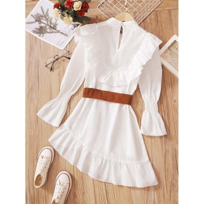 China White Breathable Clothes Dress Spring Women Fashion Cotton Long Sleeve Middle And Long Shirt for sale