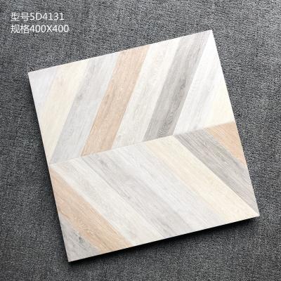 China Rustic Tiles Chevron Pattern Oak Engineered Flooring Look Ceramic Tiles for sale