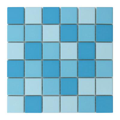 China 48x48 Pool Metallic Blue Mosaic Mix Foshan Tiles Glazed Ceramic Tile for sale