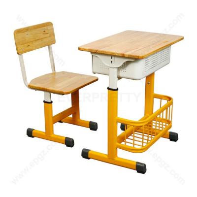 China Modern School Study Adjustable Height With Blue Storage Desk And Chair for sale