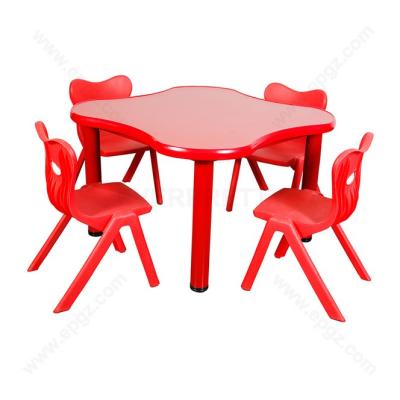 China Hot Sales Modern Various Shapes Colorful Modern School Furniture PU Edge Kindergarten Desk And Chairs For Kids for sale