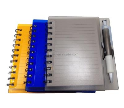 China Printed logo printed cheap pp to cover pen spiral notebook for promotion for sale