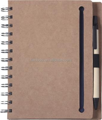 China With recycled pen logo printed cheap eco recycled paper notebook with pen for office promotion for sale