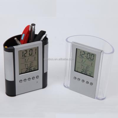 China Promotional Multifunctional Plastic Calendars Table Electronic Calendar with Pen Holder for sale