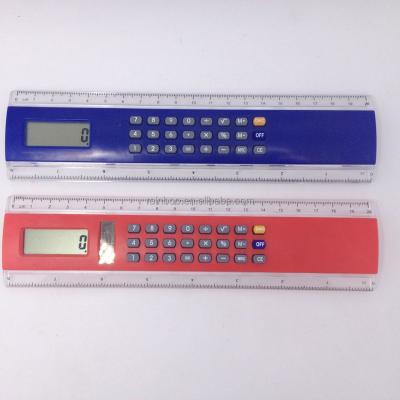 China Plastic Calculator General Purpose Supply Logo Printed 20cm Ruler With Solar Calculator With Cm And Inch Scale For Promotion for sale