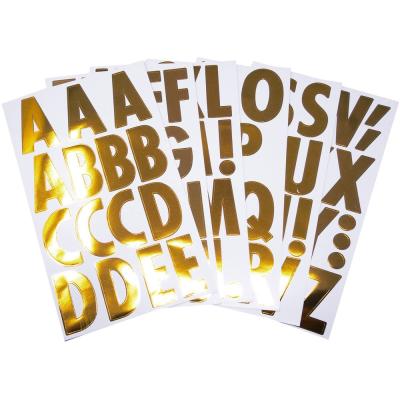 China Vinyl Alphabet Letters Metallic Adhesive Stickers Large Decorative Sticker Custom Font for sale