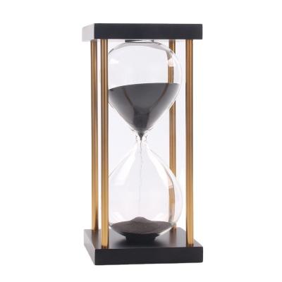 China 15 Minute Sand Timer Traditional Sand Timer Glass Clock with Tim Home Kitchen Wooden Sight Decorative Desktop Ornament for sale