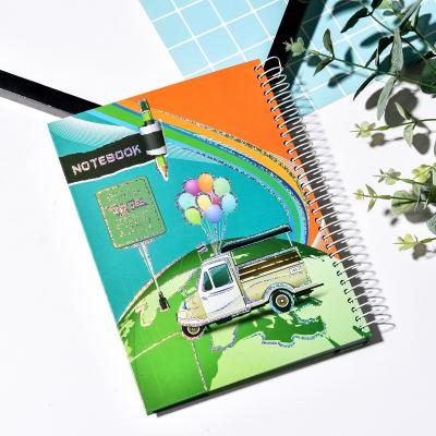 China A4 hardcover book bronzing custom spiral fruit notepad reel travel notebook journal hardcover notebook for sale