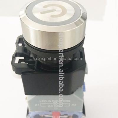 China Energie-Symbol 220vac 10amp Ip67 Metalldes druckknopf-22mm führte Druckknopf zu verkaufen