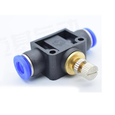 China LSA 4-12mm Electrical Spare Parts Air Flow Speed Control Valve Tube Water Hose Pneumatic Push In Fittings for sale