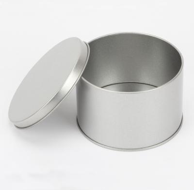 China Recyclable Online Sales Store Small Silver Round Metal Box Tin 65mm for sale