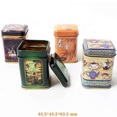 China Mini Small Pocket Tin Can Tin Box Cute Square Metal Tin Canister Trolley Canister Tin Can for sale